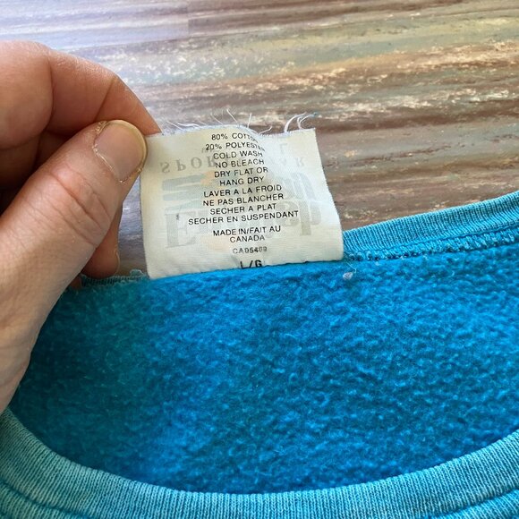 Whistler Blackcomb Sweatshirt Top Blue Tie Dye Vintage 90s Made in Canada - Picture 6 of 7